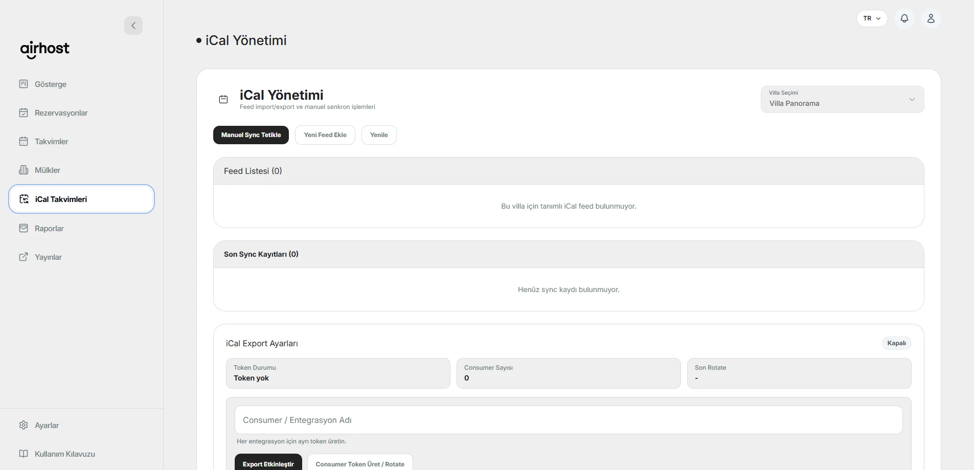 AirHost Çift Yönlü Airbnb ve Booking.com iCal Entegrasyonu