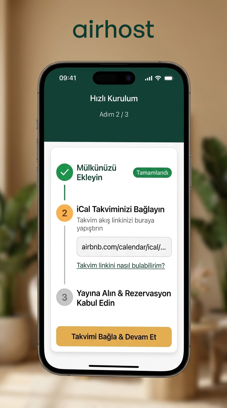 AirHost Hızlı Kurulum Mobil Görünümü